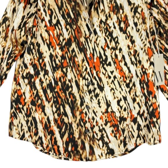 Worthington Women's Pullover Long Sleeve Multicolor Geometric Blouse Size XS NWT - Picture 6 of 11